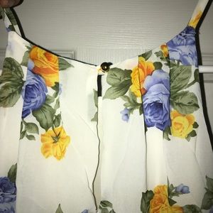Blue and golden yellow flower sundress
